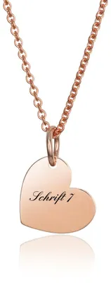 Produktbild von MATERIA by Matthias Damen Halskette mit Anhänger Gravur Herz Rosegold 925 Silber 42-45cm mit Geschenk-Box KA-441