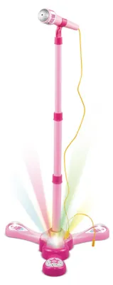 Imagen del producto de Micrófono de karaoke Teddies, color rosa, para pilas, en caja de 17x34x7 cm