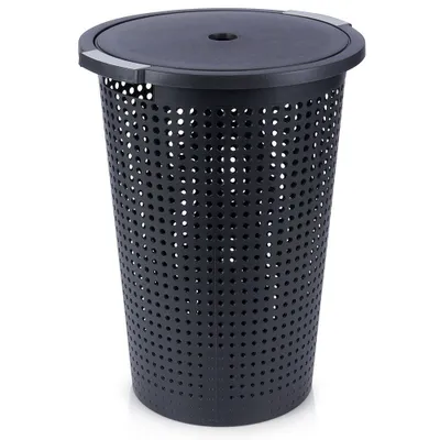 Produktbild von Wäschekorb aus schwarzem Kunststoff 35 l