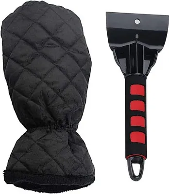 Immagine prodotto di Raschiatore da neve con guanto, robusto, nero/rosso, per auto