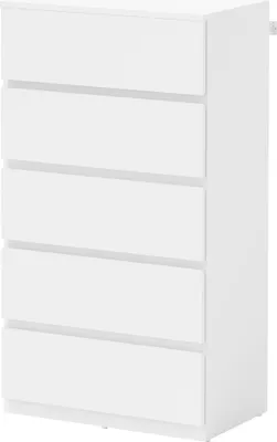 Produktbild von Kommode Sideboard Schubladenkommode, 5 Schubladen, 55 cm x 34 cm x 100 cm, Weiß
