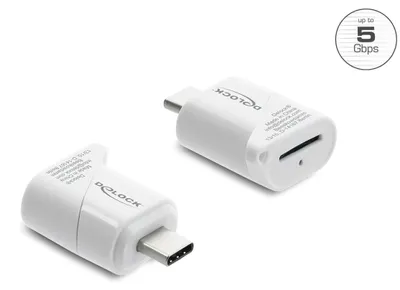 Produktbild von DELOCK Mini Card Reader USB Typ-C f. Micro SD Speicherkarten