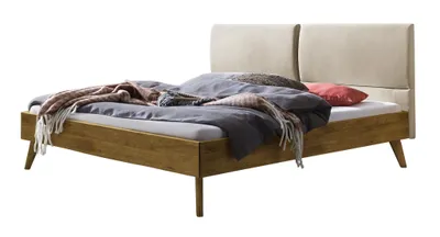 Produktbild von HASENA Massivholzbett Matteo Wildeiche Kopfteil beige 160x200