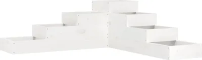 Produktbild von vidaXL Pflanzentreppe 4 Stufen 106x104,5x36 cm Weiß Massivholz Kiefer