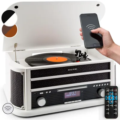 Zdjęcie produktu dla Auna - gramofon retro z głośnikiem, USB, 3 prędkości, AUX, vintage design