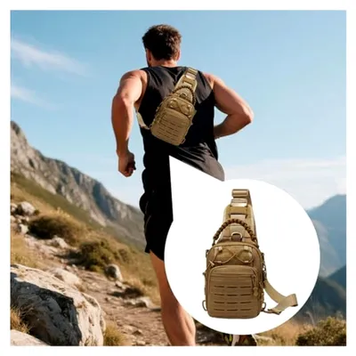 Produktbild von Herren Brusttasche und Umhängetasche, kompakte und wasserdichte Tagesrucksack