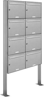 Produktbild von 8er Edelstahl Standbriefkasten Anlage Freistehend
