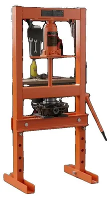 Imagen del producto de Prensa hidráulica de taller, construcción robusta, aplicaciones versátiles, color verde militar