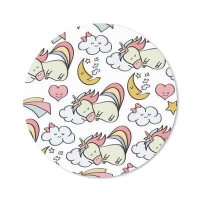 Produktbild von MuchoWow® Mauspad Mousepad Schlafen - Einhorn - Muster 40x40 cm - Mousepads - Maus Mat - Pad - Mausunterlage - Schreibtisch Accessoires