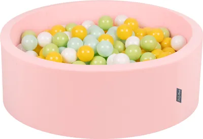 Produktbild von KiddyMoon Bällebad 90x30cm 300 Bälle ∅7cm Rund Bällepool Mit Bunten Bällen Für Babys Und Kinder