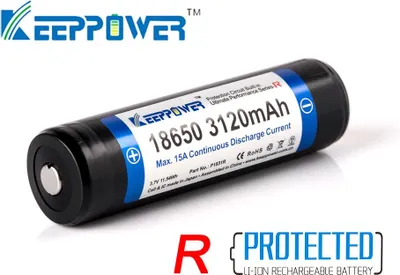 Produktbild von Keeppower R 18650 3120mAh 3,7V 15A Li-Ionen Akku geschützt (Pluspol erhöht) - P1831R