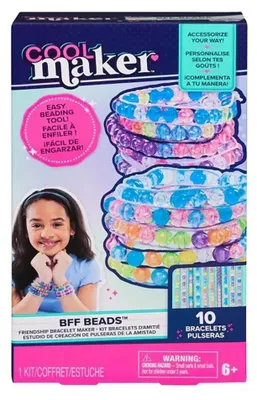 Produktbild von Cool Maker - BFF Perlen-Freundschaftsarmbänder Set, zum Basteln von 10 Armbändern, enthält 230 transparente Perlen in 8 Farben, für Kinder ab 6 Jahren, Armbänder-Bastelset für Kinder, 6 Jahr(e), Mehrfarbig