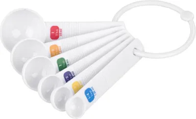 Produktbild von Messlöffel, 6-teiliges Set, Kunststoff, weiß - Tala