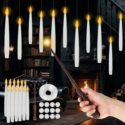 Produktbild von Peviasot LED Kerzen 12er Set Warmweiß mit Fernbedienung, 3 Lichtmodi, Timer, schwebende LED Stabkerzen für Deko