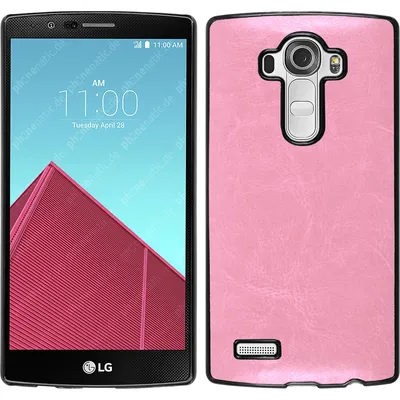 Produktbild von PhoneNatic Case kompatibel mit LG G4 - Hülle rosa Lederoptik Hard-case + 2 Schutzfolien