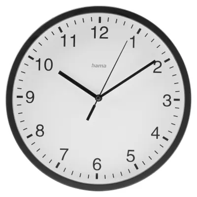 Produktbild von Hama Wanduhr Elba, Ø 25 cm, ohne Ticken, Schwarz
