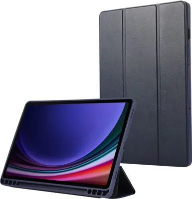 Produktbild von Schutz Tablet Hülle für Samsung Galaxy Tab S9 3-Fold Klapp Tasche Cover Case, Farbe:Blau