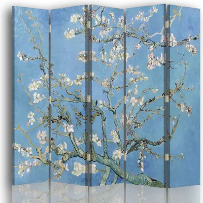Produktbild von Paravent - Raumteiler Mandelbaum in Blüte - Vincent Van Gogh - Dekorativer Raumtrenner cm. 180x170 (5 x)