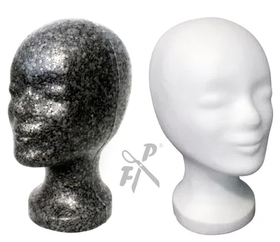 Produktbild von FP Doppelpack Styroporkopf Standard - schwarz + weiß - !! (mit Loch im Boden)
