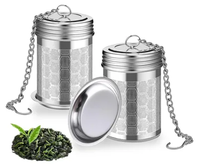 Obrázok produktu pre 2-pack čajový infuzér na sypaný čaj, extra jemné čajové sitká s odtokovými zásobníkmi, čajový filter z nehrdzavejúcej ocele 304, čajový infuzér na varenie čaju pre čajovú kanvicu