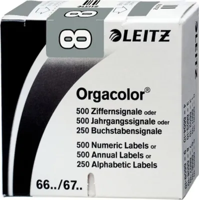 Zdjęcie produktu dla Sygnał numeryczny LEITZ Orgacolor "8", na rolce, szary