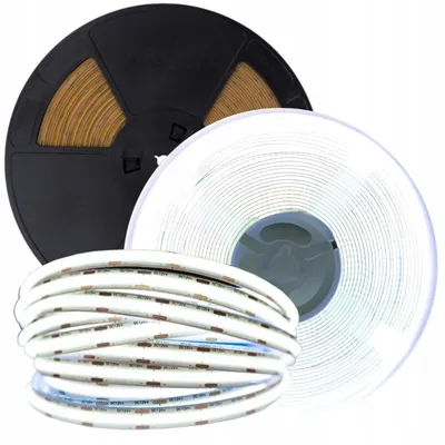 Produktbild von LED-Streifen, COB-Technologie, für den Außenbereich, 12V, 480 LEDs pro Meter, 9W pro Meter, kaltweiß, 6000K, 1125 lm, 20 Meter