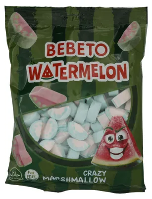 Produktbild von Bebeto Watermelon Marshmallows | Süßigkeiten | mit Wassermelonengeschmack | 250 g