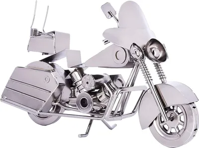 Immagine prodotto di Scultura decorativa in ferro BRUBAKER chopper con parabrezza - 28 x 16,5 x 10,5 cm - fatta a mano - idea regalo per gli appassionati di moto