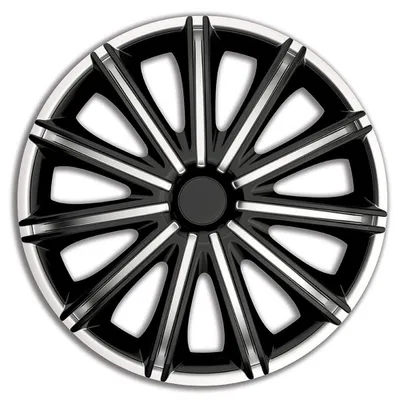 Obrázok produktu pre Sada 4 krytov diskov AutoStyle, čierna/strieborná, 14 palcov