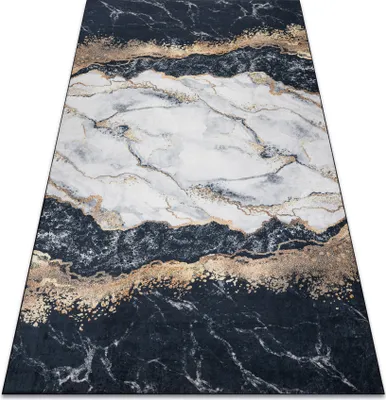 Obrázek produktu pro ANDRE mycí kobereček 1124 Mramor protiskluz - černo Černá 80x150 cm