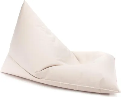 Produktbild von Ecopuf, Lazy Dreieckiger Sitzsack, Sessel Outdoor Pouf, Bean Bag, Creme Nc18, Klein