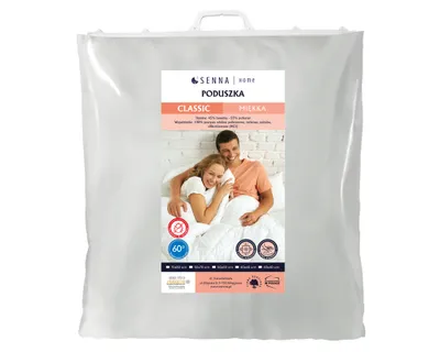 Zdjęcie produktu dla Poduszka do spania 70x80 CLASSIC MIĘKKA Senna Home antyalergiczna, miękka, puszysta, biała