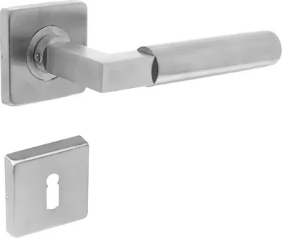 Produktbild von Bauhaus Türklinke mit eckiger BB-Rosette V2A