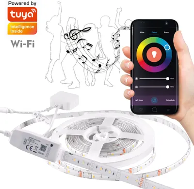 Obrázek produktu pro WiFi LED pásek 5m 3000K + 6000K + RGB IP65 hudební funkce Tuya 313911 Polux