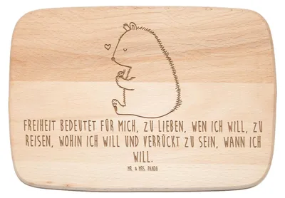 Produktbild von Mr. & Mrs. Panda Schneidebrett Bär Marienkäfer - Transparent - Geschenk, Frühstücksbrettchen, Küchenbrett, Holzbrett, Teddy, Freiheit, Holzbrettchen, Das Leben Ist schön