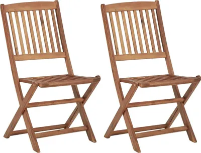 Produktbild von vidaXL Klappbare Gartenstühle 2 Stk. mit Kissen Massivholz Akazie