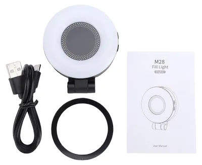 Produktbild von Magnetisches Selfie-Licht für Smartphones, 360¡ã drehbar, LED-Ringlicht mit 3 Farbmodi, Beauty-Spiegel, dimmbar, Schwarz