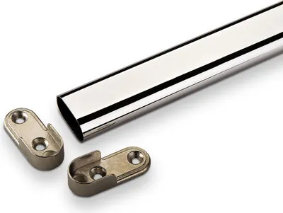 Produktbild von SOTECH Komplettset Schrankrohr Kleiderstange 1000 mm OVAL 30 x 15 mm verchromt inkl. Schrankstangenlager