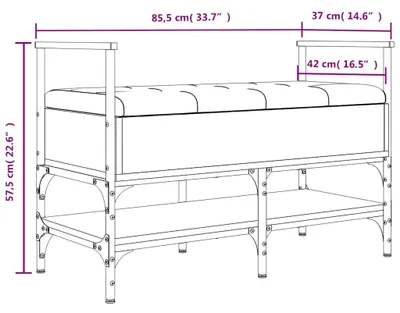 Produktbild von vidaXL Schuhbank Räuchereiche 85,5x42x57,5 cm Holzwerkstoff