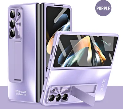 Produktbild von Hülle für Samsung Galaxy Z Fold 6 Hart PC Stander Schutzhülle mit Displayschutz / Linsenschutz Lila