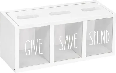 Produktbild von Sparschwein aus Holz, 3-Fächer-Spardose, visualisierte Geldscheine, Münzen, Spardose für Kinder und Erwachsene, Schlafzimmer, Büro