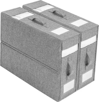 Produktbild von Famanu Aufbewahrungsbox für Bettwäsche - 2 Stück, faltbar, mit Sichtfenster