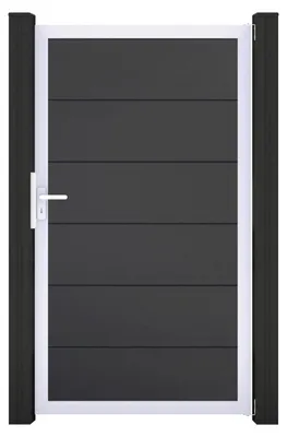 Produktbild von Einzeltor GroJa BasicLine DIN universal vormontiert ohne Pfosten Rahmen Aluminium 100 x 180 cm anthrazit