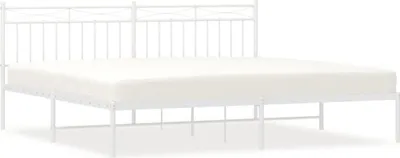 Obrázek produktu pro vidaXL Postel s čelem kovová bílá 200x200 cm
