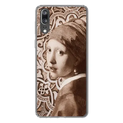 Produktbild von MuchoWow® Handyhülle Schutzhülle Hülle für Huawei P20 Das Mädchen mit dem Perlenohrring - Vermeer - Schnittmuster Silikon Softcase Handy Hülle - Hardcover