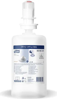 Obrázok produktu pre Tork 520501, Pokožka, Penové mydlo, Flakón s pumpičkou, Hydratačný, Vyživujúce, Fresh, 1000 ml