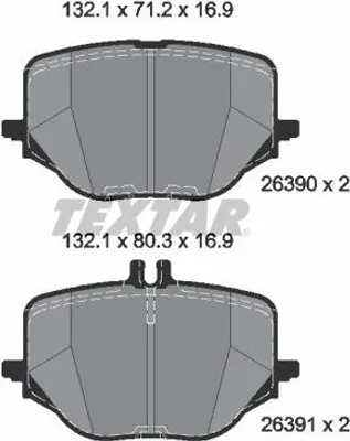 Produktbild von TEXTAR Bremsbeläge Satz Hinten passend für MERCEDES-BENZ GLC SUV (X254) 2639001