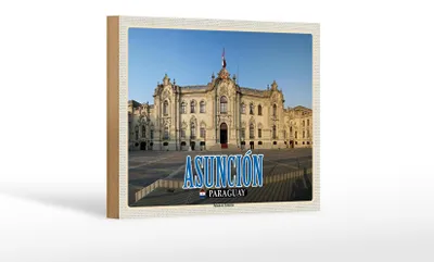 Produktbild von Holzschild Reise 18x12 cm Asuncion Paraguay Palacio de Gobierno