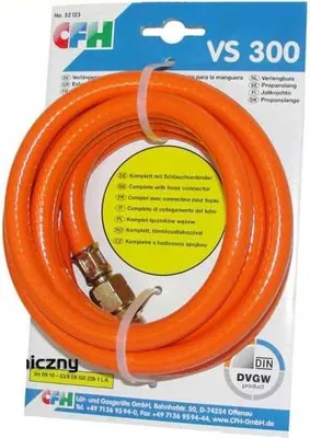 Obrázek produktu pro CFH 3 m propanová plynová hadice 3/8" plastová hadice vlevo na obou stranách Plamenný hořák