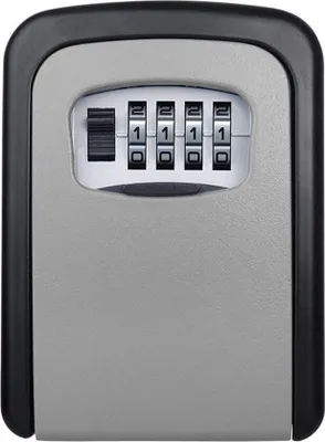 Image de Safe Key Lock Box support mural +4 chiffres code serrure à combinaison pour porte extérieure